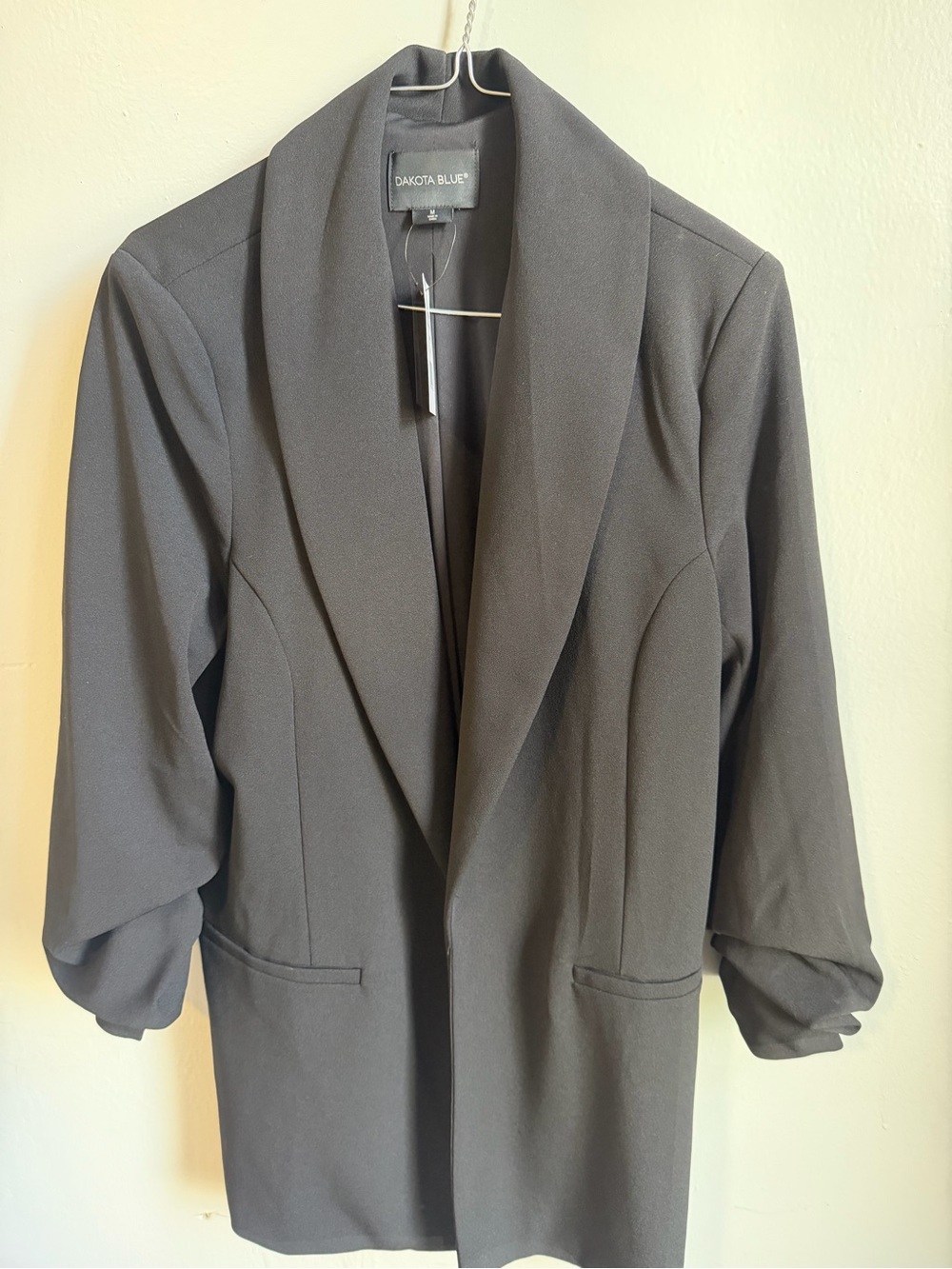 Dakota Blue Black Shawl-Collar Blazer